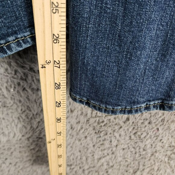 Reclaim Jeans Womens 32 Petite Medium Wash Stretch Mid Rise Regular Bootcut - Picture 7 of 15